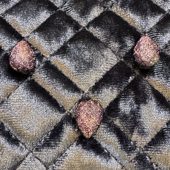 Kurt Geiger THE BRIXTON Navy Quilted Velvet Crossbody Bag - Picture 6 of 8